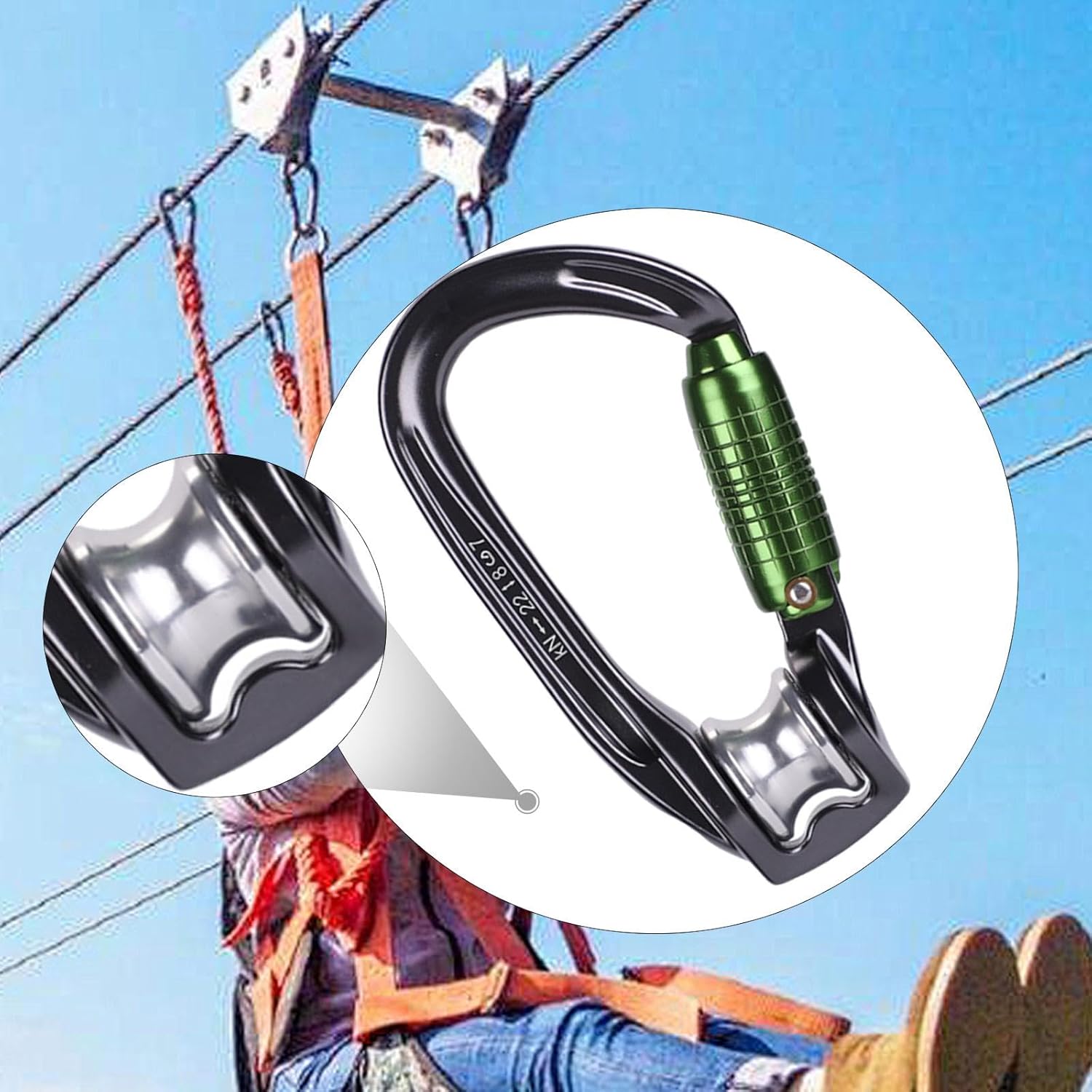 ツールなし ヘビーデューティクライミングカラビナクリップアウトドアクイック